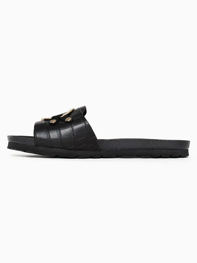 Slippers "Trama" zwart