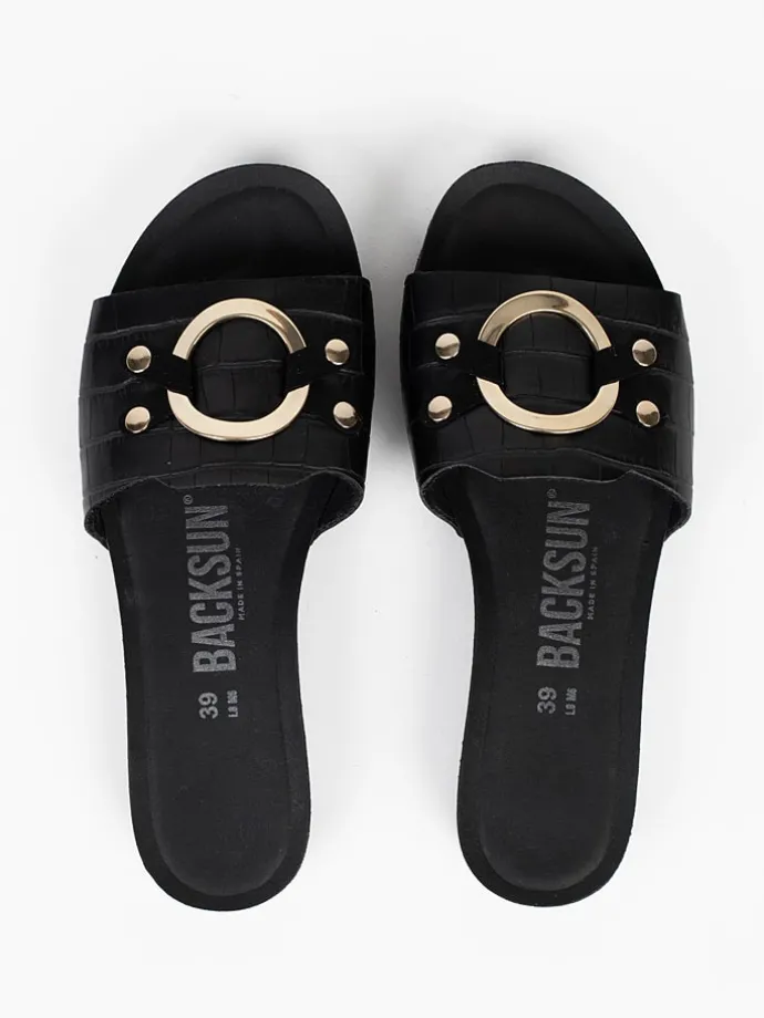 Slippers "Trama" zwart