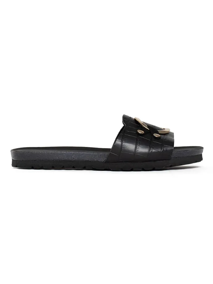 Slippers "Trama" zwart