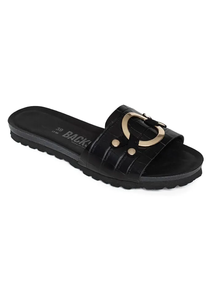 Slippers "Trama" zwart