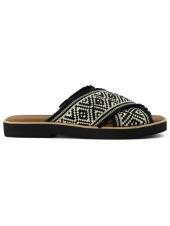 Slippers zwart/crème