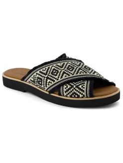 Slippers zwart/crème