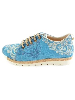 Sneakers beige/blauw