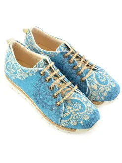 Sneakers beige/blauw