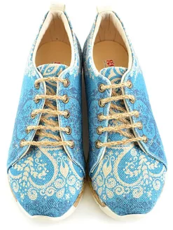 Sneakers beige/blauw