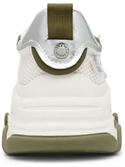 Sneakers kaki/zilverkleurig