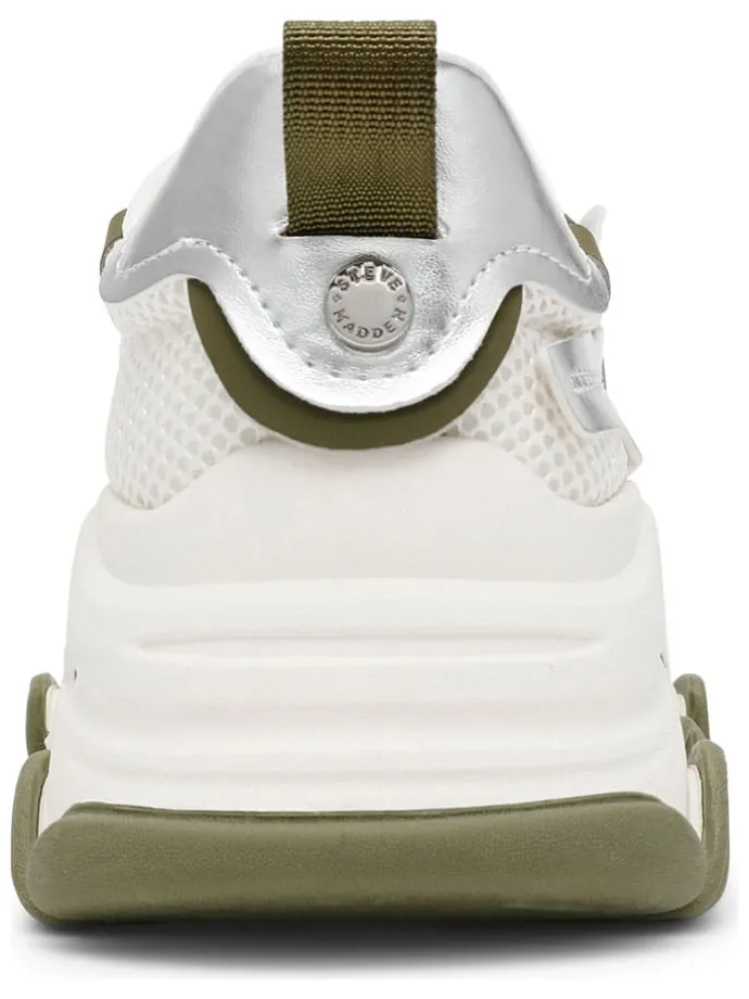 Sneakers kaki/zilverkleurig
