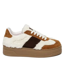 Sneakers lichtbruin/crème