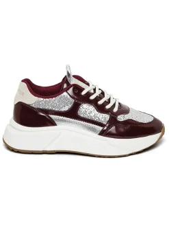Sneakers rood/zilverkleurig