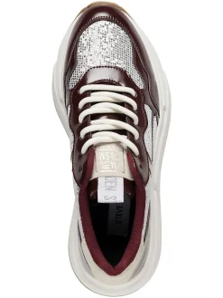 Sneakers rood/zilverkleurig