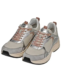 Sneakers "Zarvia" beige/zilverkleurig