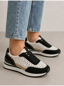 Sneakers zwart/crème