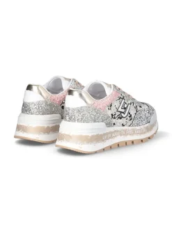 Sneakers zwart/lichtroze/zilverkleurig