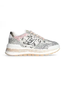 Sneakers zwart/lichtroze/zilverkleurig