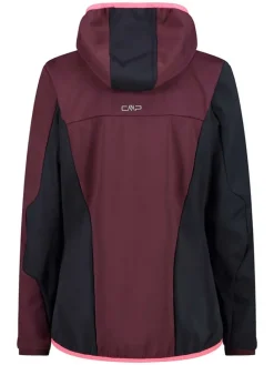Softshelljas zwart/bordeaux
