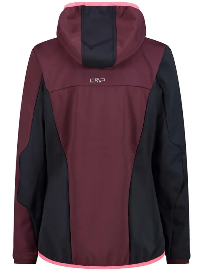 Softshelljas zwart/bordeaux