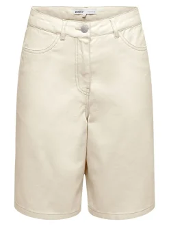 Spijkerbermuda beige
