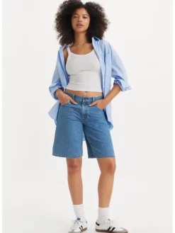 Spijkerbermuda blauw