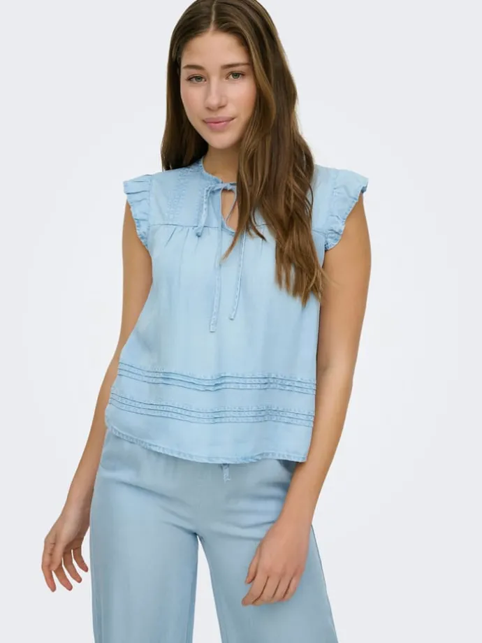 Spijkerblouse lichtblauw