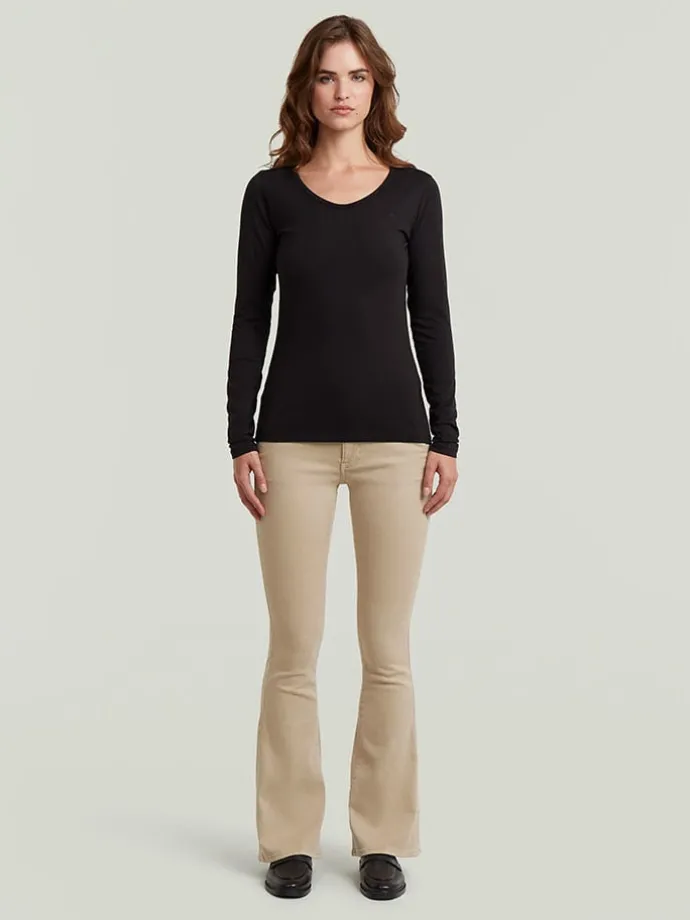 Spijkerbroek - bootcut fit - beige