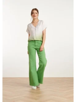 Spijkerbroek - flared fit - groen