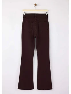 Spijkerbroek - flare fit - bruin