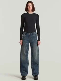 Spijkerbroek - loose fit - donkerblauw