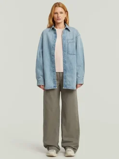 Spijkerbroek - loose fit - kaki