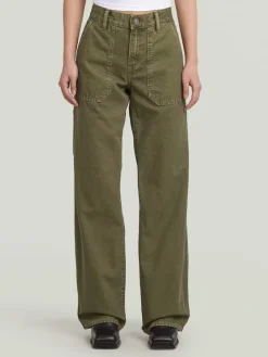Spijkerbroek - loose fit - kaki