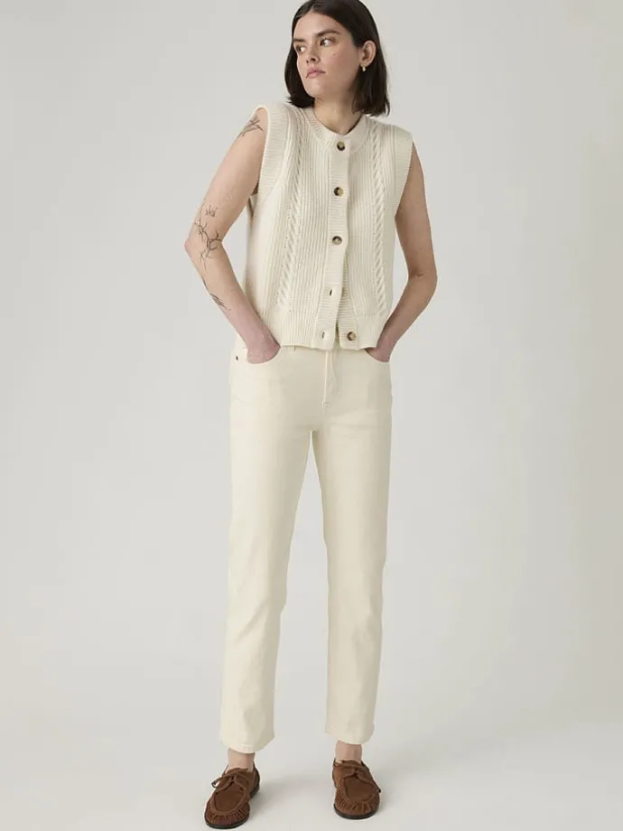 Spijkerbroek - slim fit - crème
