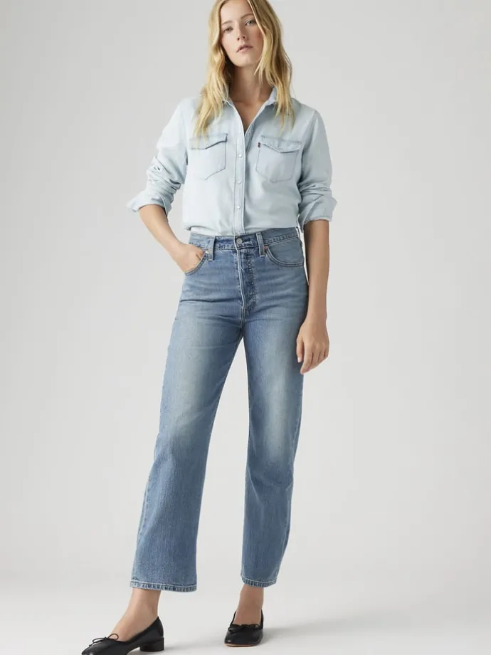 Spijkerbroek - straight fit - blauw