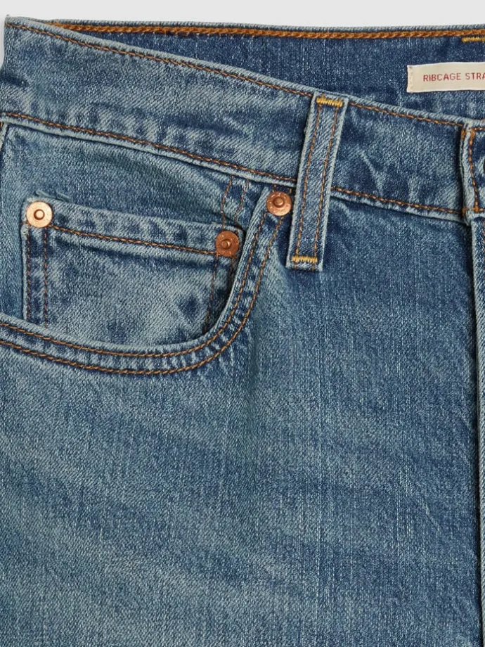 Spijkerbroek - straight fit - blauw