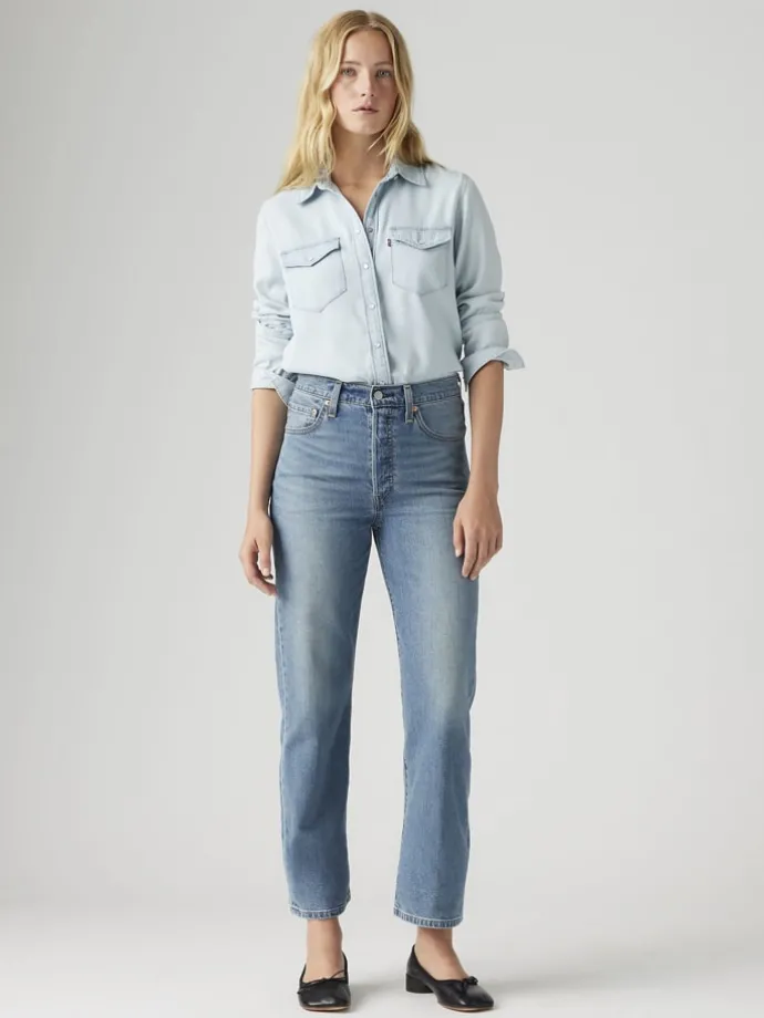 Spijkerbroek - straight fit - blauw