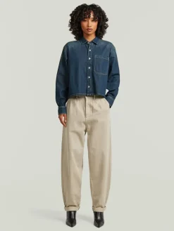 Spijkerbroek - tapered fit - beige