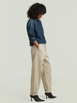 Spijkerbroek - tapered fit - beige