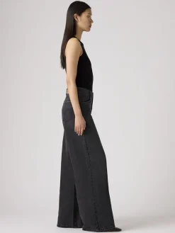 Spijkerbroek - wide leg - antraciet