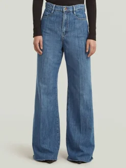 Spijkerbroek - wide Leg - blauw
