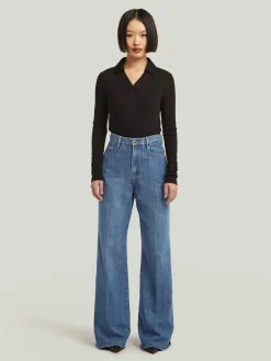 Spijkerbroek - wide Leg - blauw
