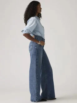 Spijkerbroek - wide leg - blauw