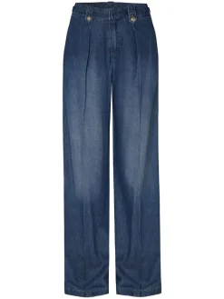 Spijkerbroek - wide Leg fit - donkerblauw
