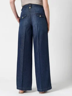 Spijkerbroek - wide Leg fit - donkerblauw