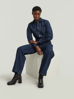 Spijkerjumpsuit donkerblauw