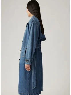 Spijkertrenchoaat blauw
