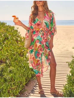 Strandkimono meerkleurig