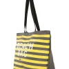 Strandtas geel/grijs - (B)53 x (H)34 x (D)18 cm