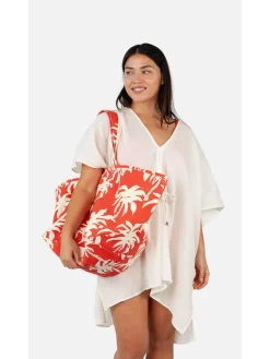 Strandtas "Juno" rood - (B)37 x (H)36 x (D)36 cm