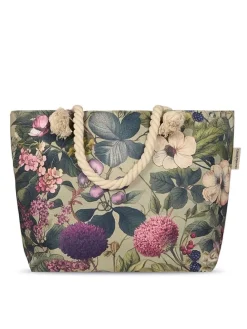 Strandtas "Onaz" groen/roze - (B)60 x (H)43 cm