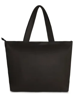 Strandtas zwart - (B)38 x (H)40 x (D)6 cm - 25 l