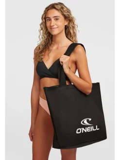 Strandtas zwart - (B)38 x (H)40 x (D)6 cm - 25 l