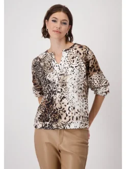 Sweatshirt beige/lichtbruin/zwart